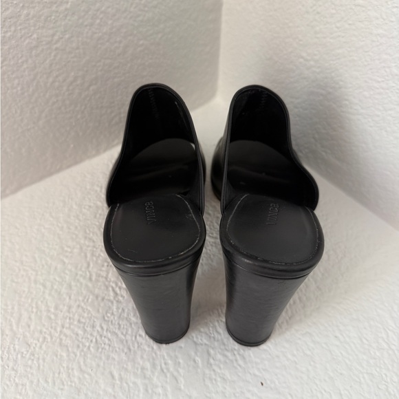 Vince Black Leather Open-Toe Heel Mules - Picture 2 of 5